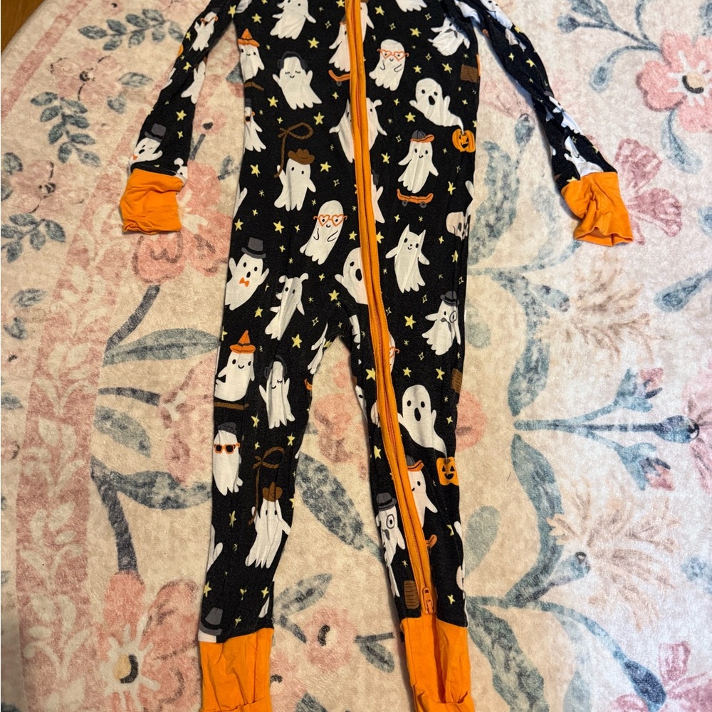 Little Sleepies Black and Orange Halloween Footies